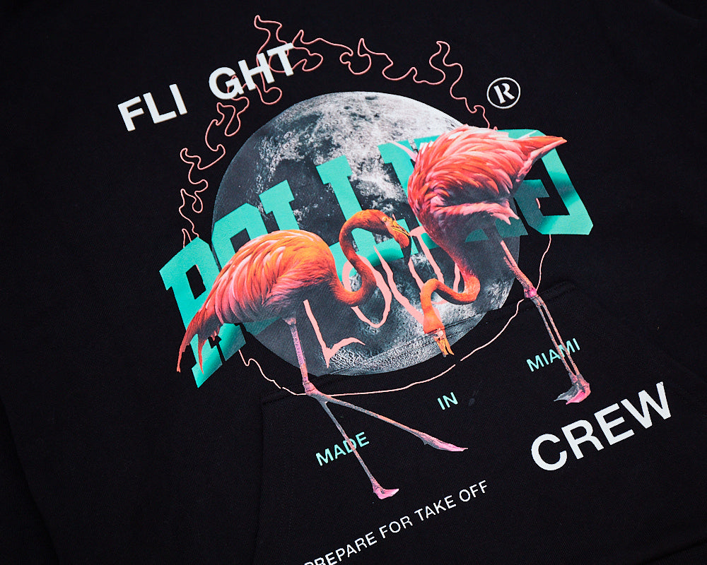 RL Flamingo Hoodie Black