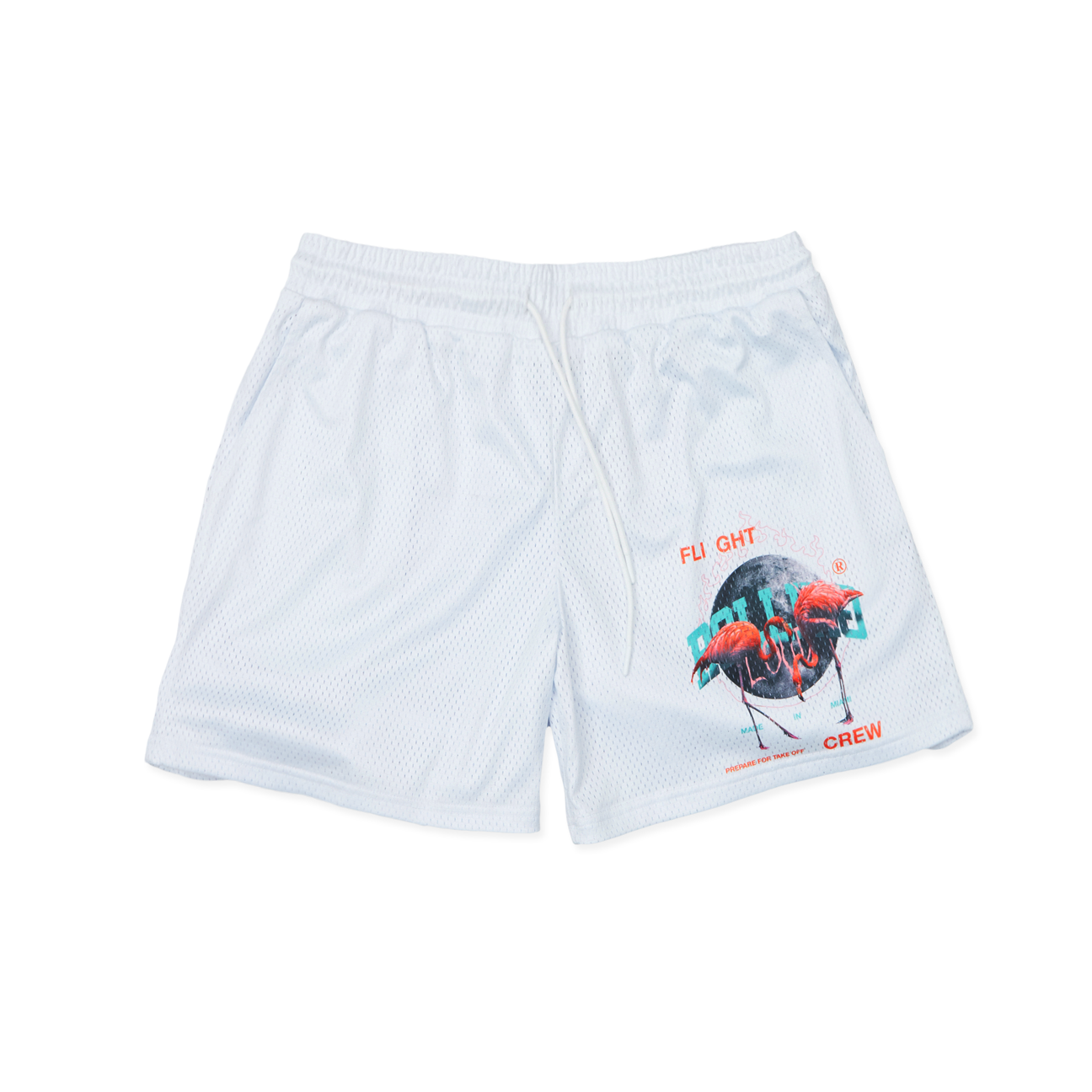 RL Flamingo Shorts White