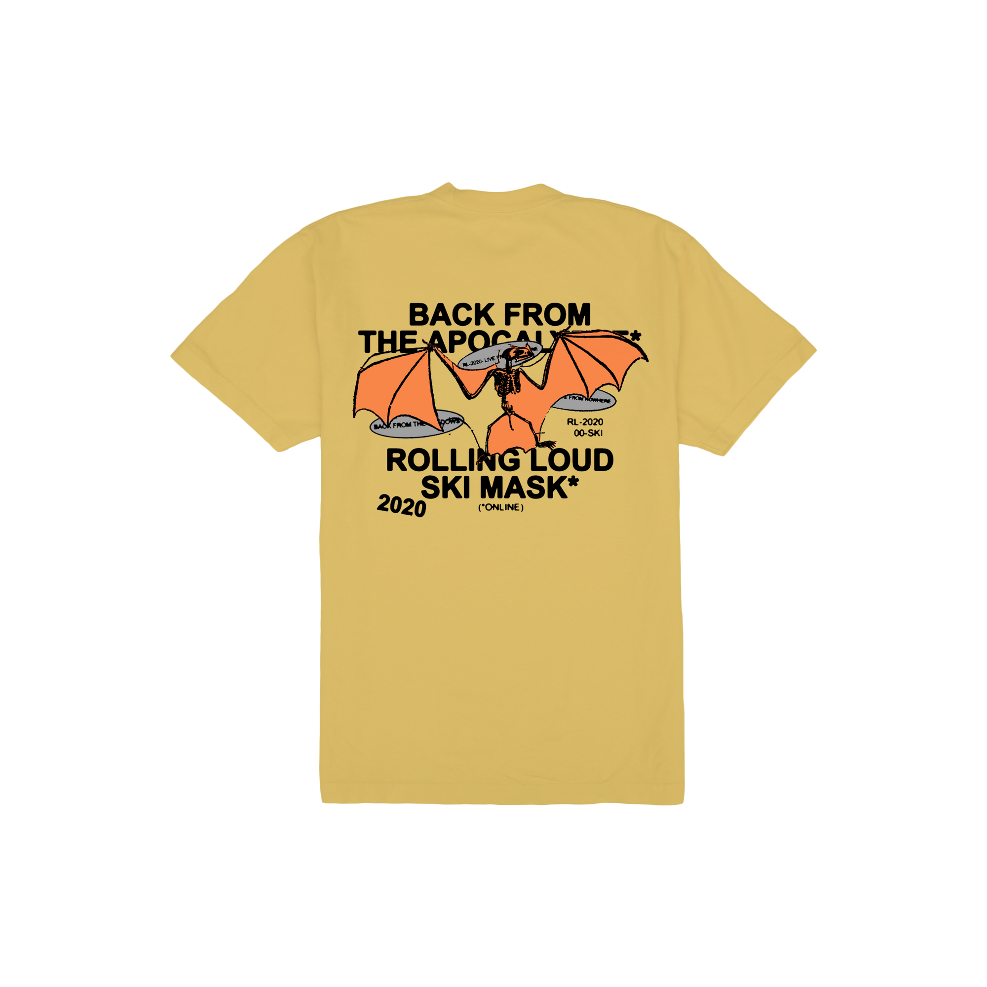 Ski Mask The Slump God x Rolling Loud Yellow Vintage T Shirt