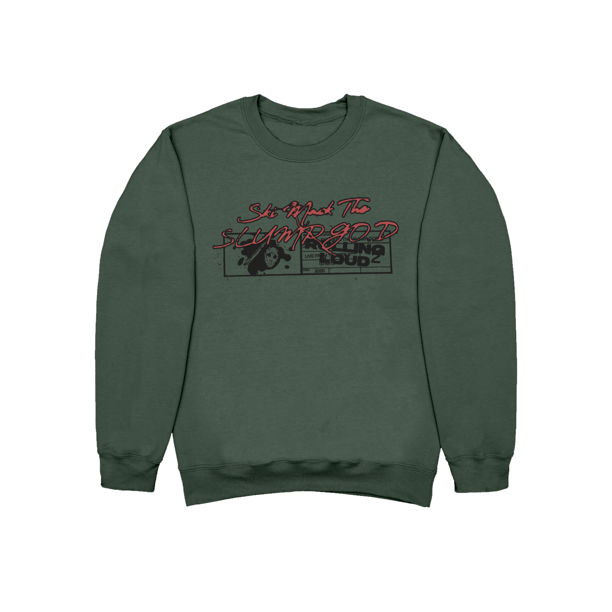 Ski Mask The Slump God x Rolling Loud Olive Sweatshirt