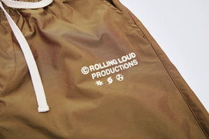 RL Productions Iridescent Gold Nylon Shorts