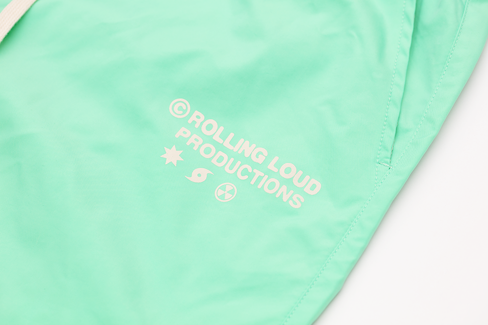 RL Productions Aqua Iridescent Nylon Shorts