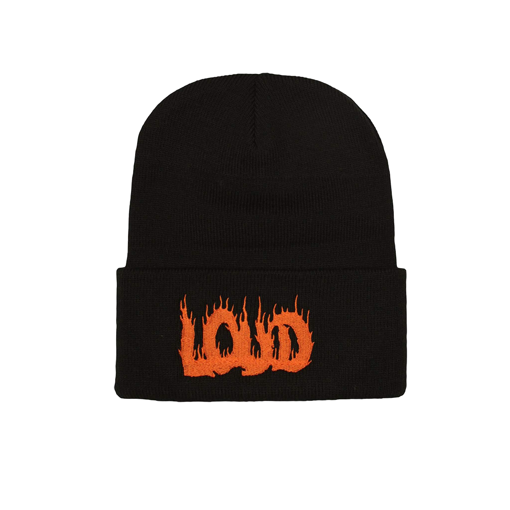 Loud Flame Beanie Black Neon