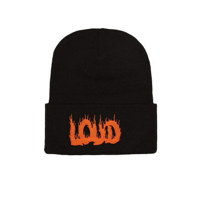 Loud Flame Beanie Black Neon