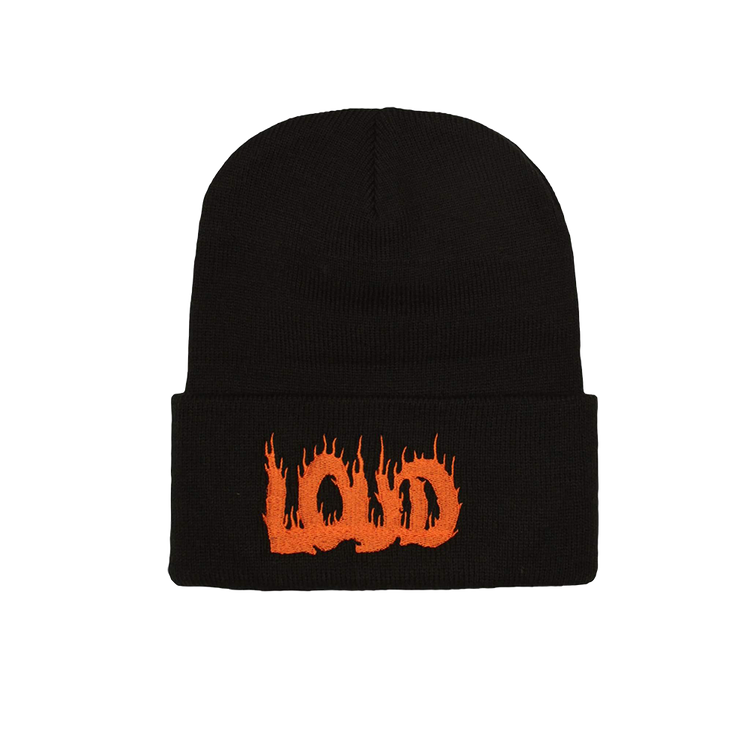 Loud Flame Beanie Black Neon