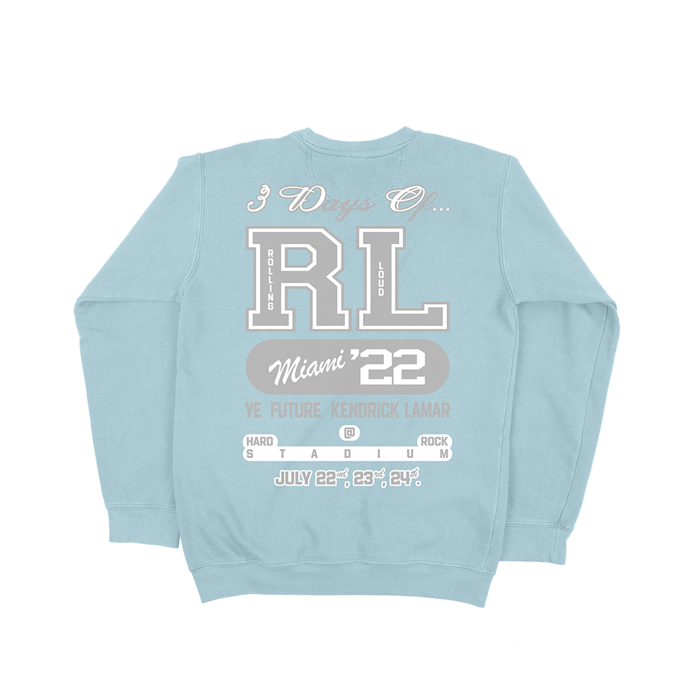 RL Panther Varsity Vintage Crewneck Blue Miami 22'