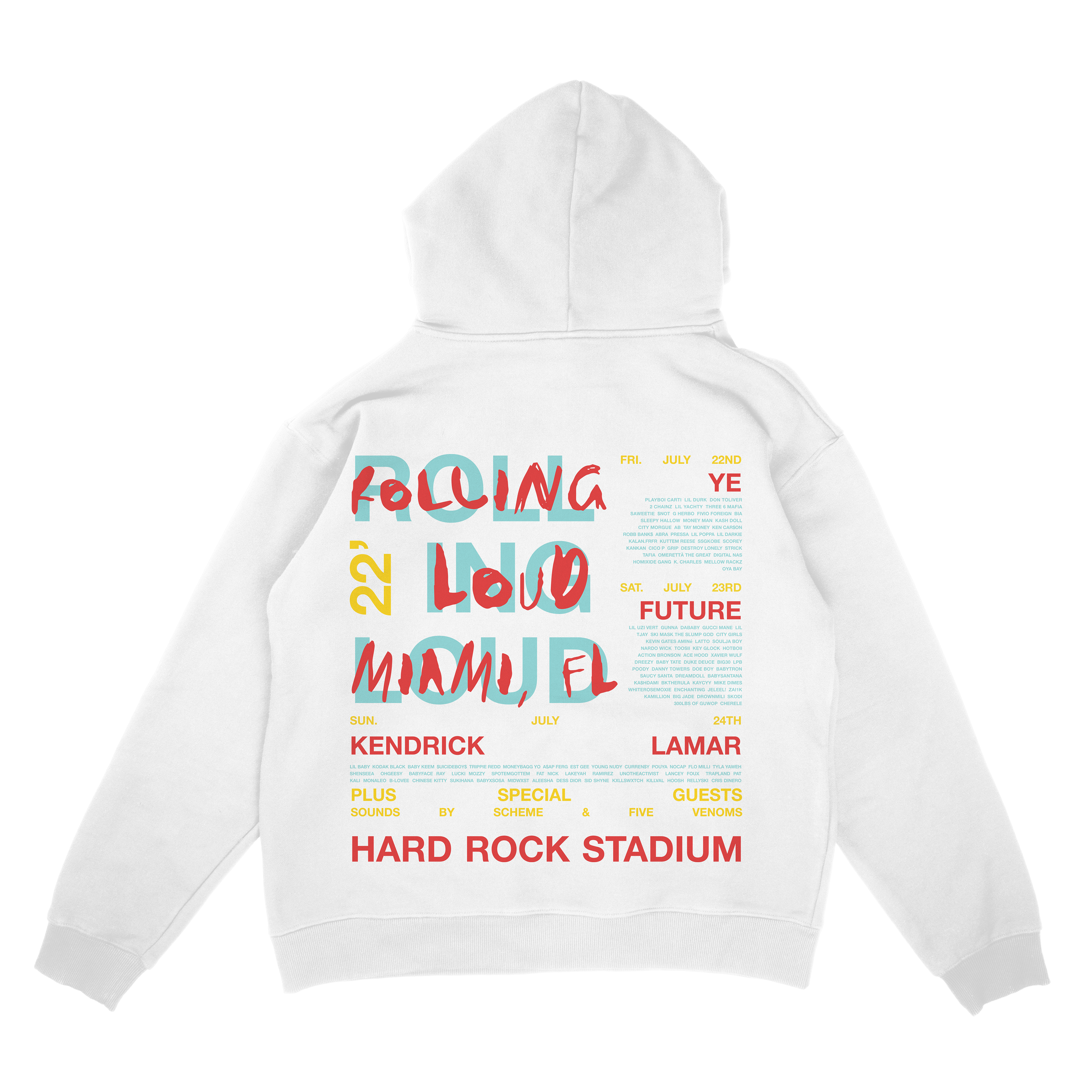 RL Exclusive Miami 2022 Line Up Hoodie White