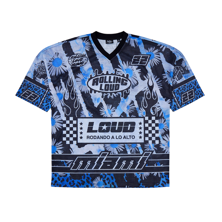 Oversized Blue Mesh Football Jersey Miami 2022