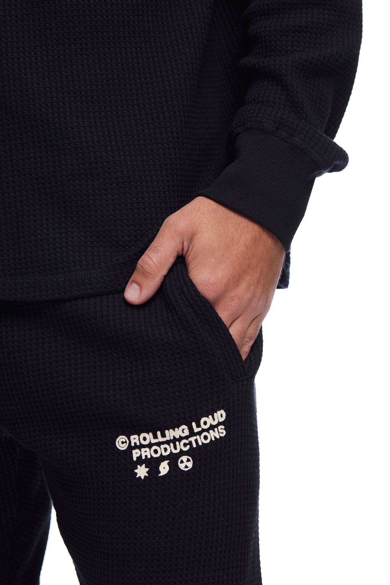 RL Productions Waffle Joggers Black
