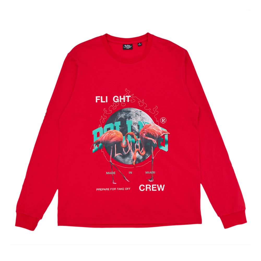 RL Flight Crew LS Tee Red Miami 22'