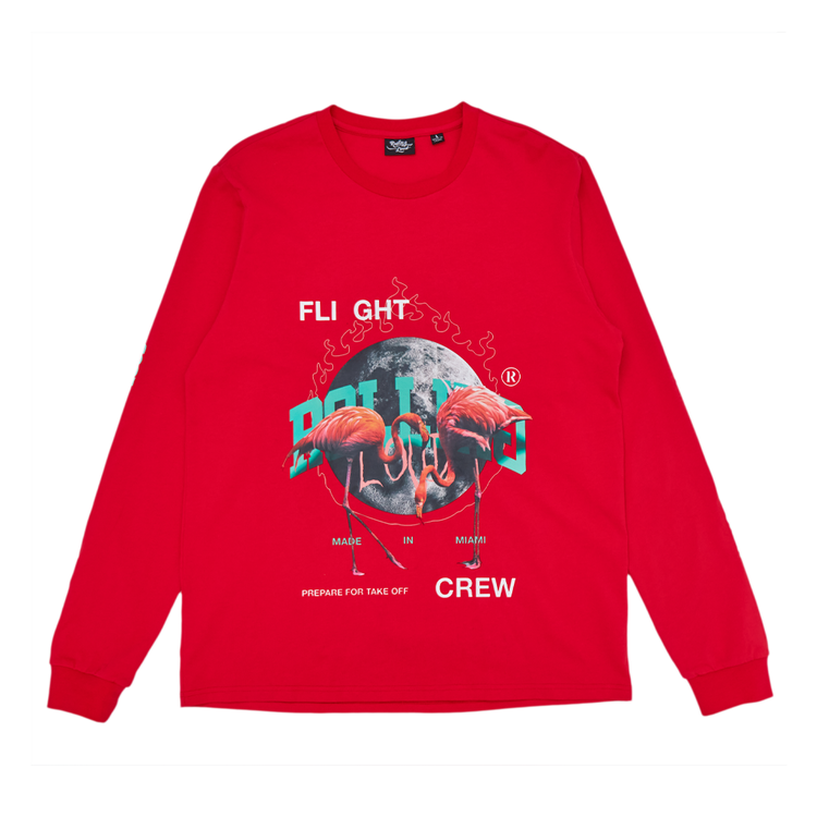 RL Flight Crew LS Tee Red Miami 22'