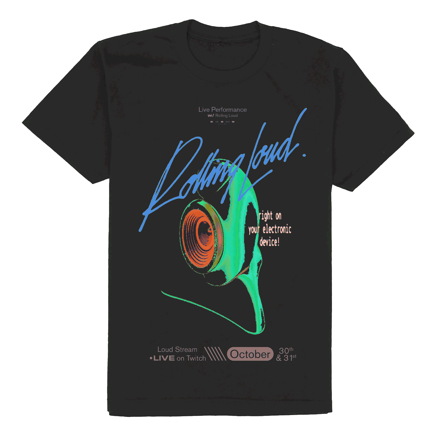 Rolling Loud Stream Vintage Black Tee