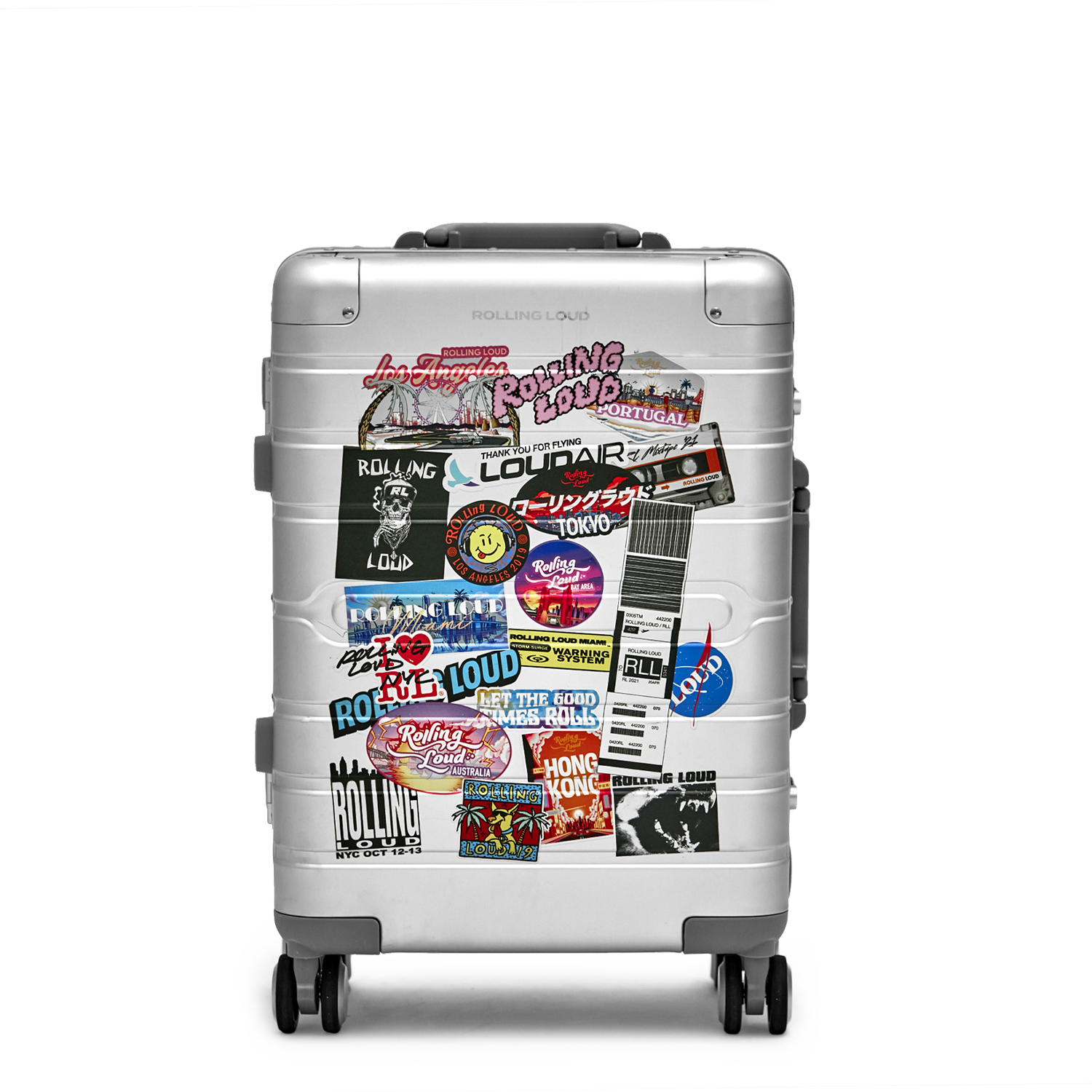 Exclusive Miami 22' Carry On Suitcase Silver Roll Away