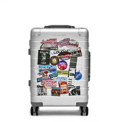 Exclusive Miami 22' Carry On Suitcase Silver Roll Away