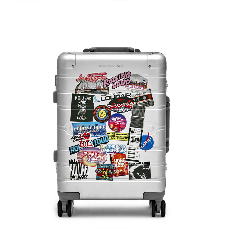 Exclusive Miami 22' Carry On Suitcase Silver Roll Away