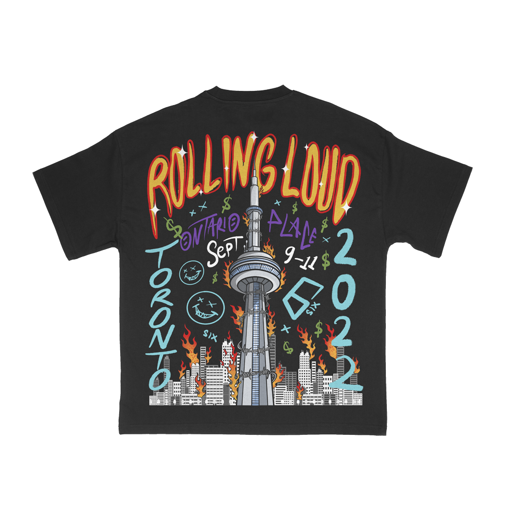 RL Grunge Streetwear T Shirt Black Toronto 22'