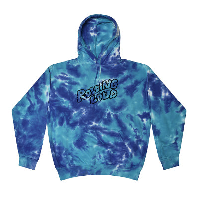 NY19 Tie Dye Blue Puffy Logo Hoodie